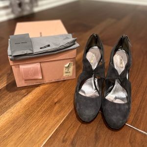 Miu miu antracite grey heels size 39 euc
